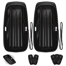 2 Pack Snow Sled for Kids with 16.5ft Pull Rope & Handle - 3ft Cold-Resistant