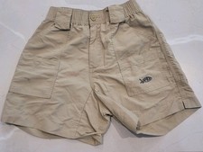 Aftco Fishing Cargo Shorts Size 26 10/12yrs Tan Stains READ 