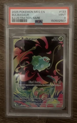2025 POKEMON MEG EN-MEGA EVOLUTION ILLUSTRATION RARE #133 BULBASAUR PSA 9