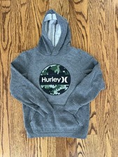 Hurley Pullover Hoodie Youth Medium Size 10 / 12 Gray Camo Skateboarding Brand