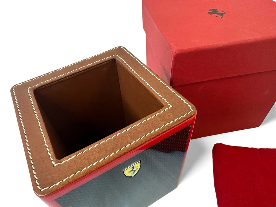 FERRARI CARBON FIBER WOODEN AND LEATHER FINISHED PEN HOLDER | OFFICIAL ACCESSORY - Image 4 of 4