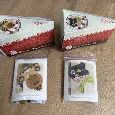 Fabric Craft Kits Peppermint Cheese Cake Caroler Moose Christmas Ornament 