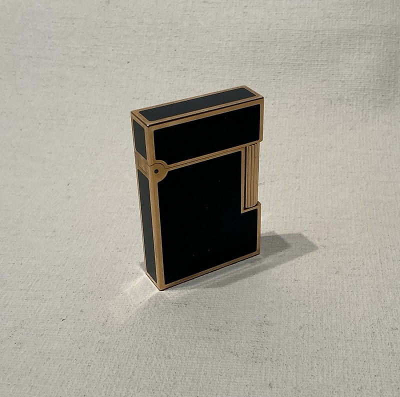 Vtg Authentic St Dupont Laque De Chine France Gold Plated Ligne 1 Lighter. Works
