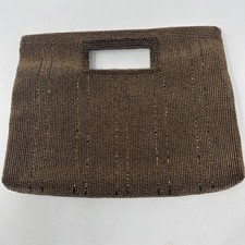 VINTAGE WALBORG BRONZE BEADED HANDBAG PURSE JAPAN FORMAL EVENING