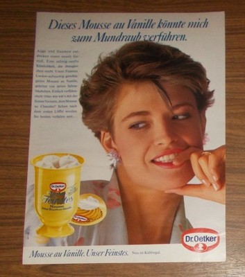 Seltene Werbung DR. OETKER UNSER FEINSTES Mousse au Vanille 1985