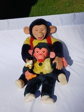 Rubber Face Mr. Bim Zippy Vintage 18" Plush Monkey Green Trading Banana Toy Doll