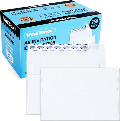A9 Invitation Envelopes 250 Pack 5.75 x 8.75 White Self Seal Mailers