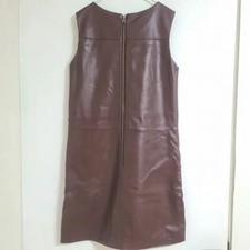 Max & Spencer Brown Leather Midi Dress UK 10 Official