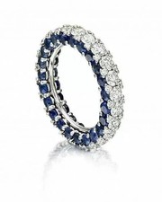 Art Deco Style Lab Created Diamond Sapphire Wedding For Women's Ring 925 Silver