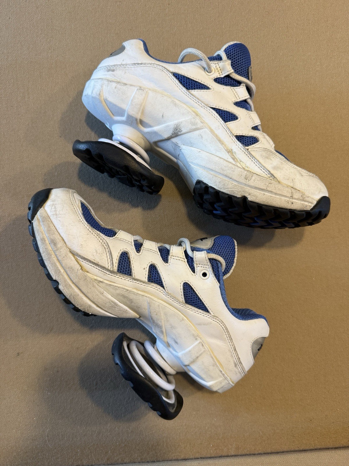 Z-Coil Shoes Womens Size 8 White Blue Universal Platform Spring Heel FREE SHIP image 3