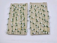 Vtg Garland String Lights Tiny Dollhouse Miniature Pearl Green Christmas Holiday