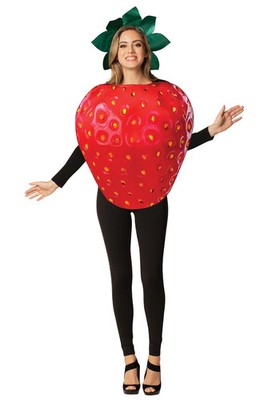 Get Real Strawberry Fruit Food Adult Costume