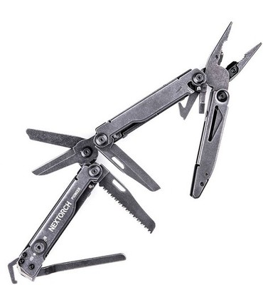 Nextorch Pioneer Multi Tool 11-in-1 Black Stonewash Folding