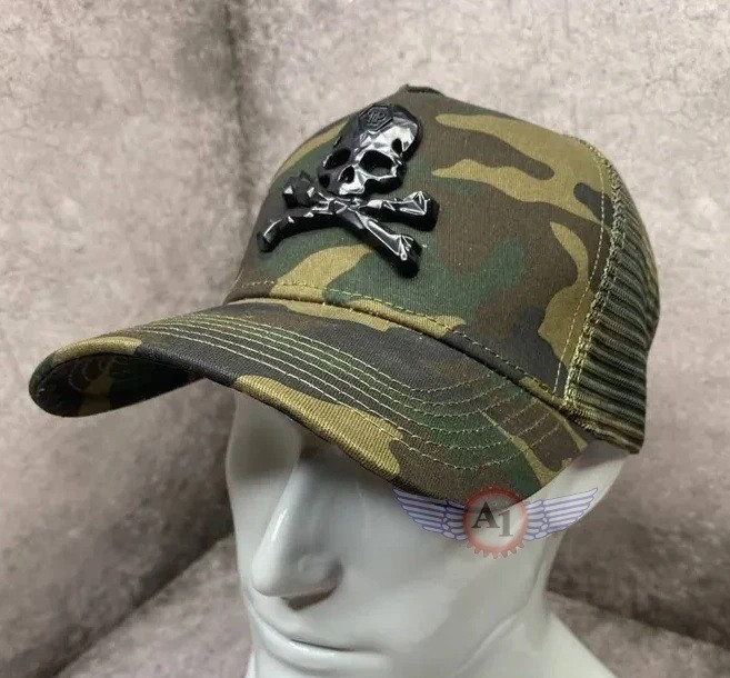 PHILIPP PLEIN sport Baseball Cap flat Premium Hat Men Khaki Green mesh Originals