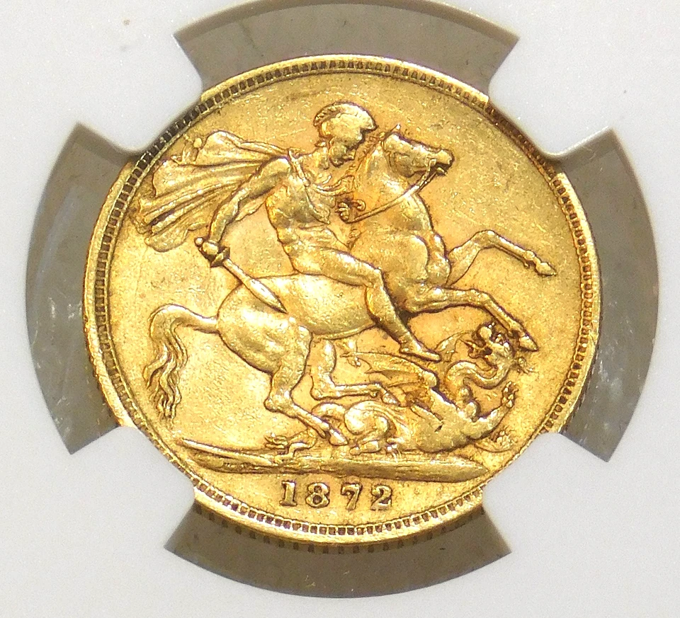 1872 Great Britain Gold Sovereign NGC XF40 Luster Just Graded New Holder #A154 - Image 4 of 4
