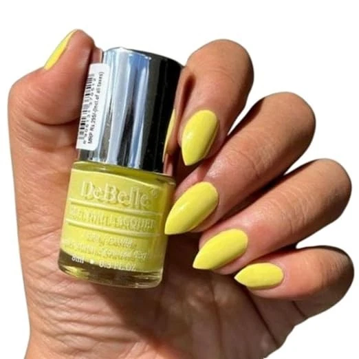 DeBelle Gel Nail Polish Lemon Tart (Lemon Yellow)|Non UV - Gel Finish |Chip Resi
