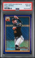 2026 TOPPS SILVER PACK 1991 CHROME PROMO PURPLE PAUL SKENES 184/250 PSA 8