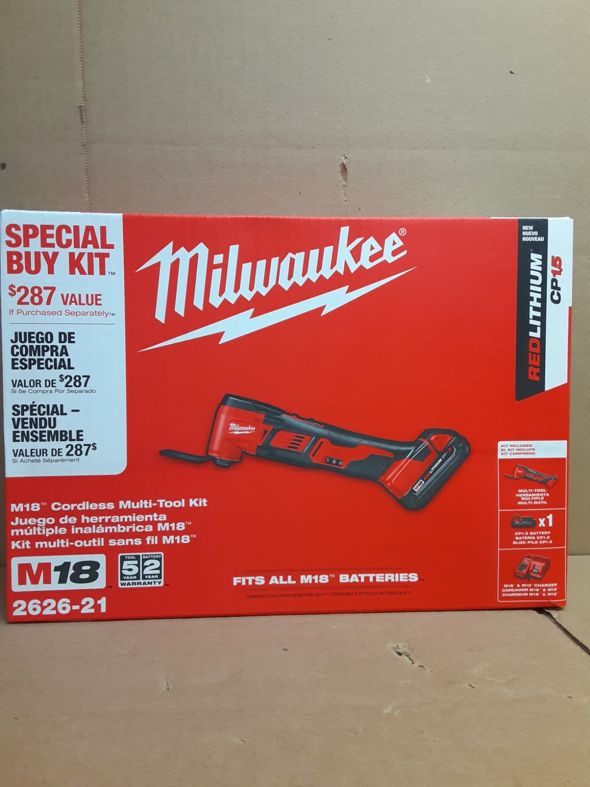 Milwaukee M18 18V Cordless Oscillating Multi-Tool Kit with Battery and Charger 2626-21