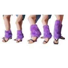 Faux Furs Leg Warmer,Warm Soft Cozy Fuzzy Leg Warmer Boot Cuffs Cover for Womens