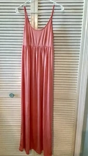 Beautiful Coral Maxi Long Sundress Buttery Soft NEW