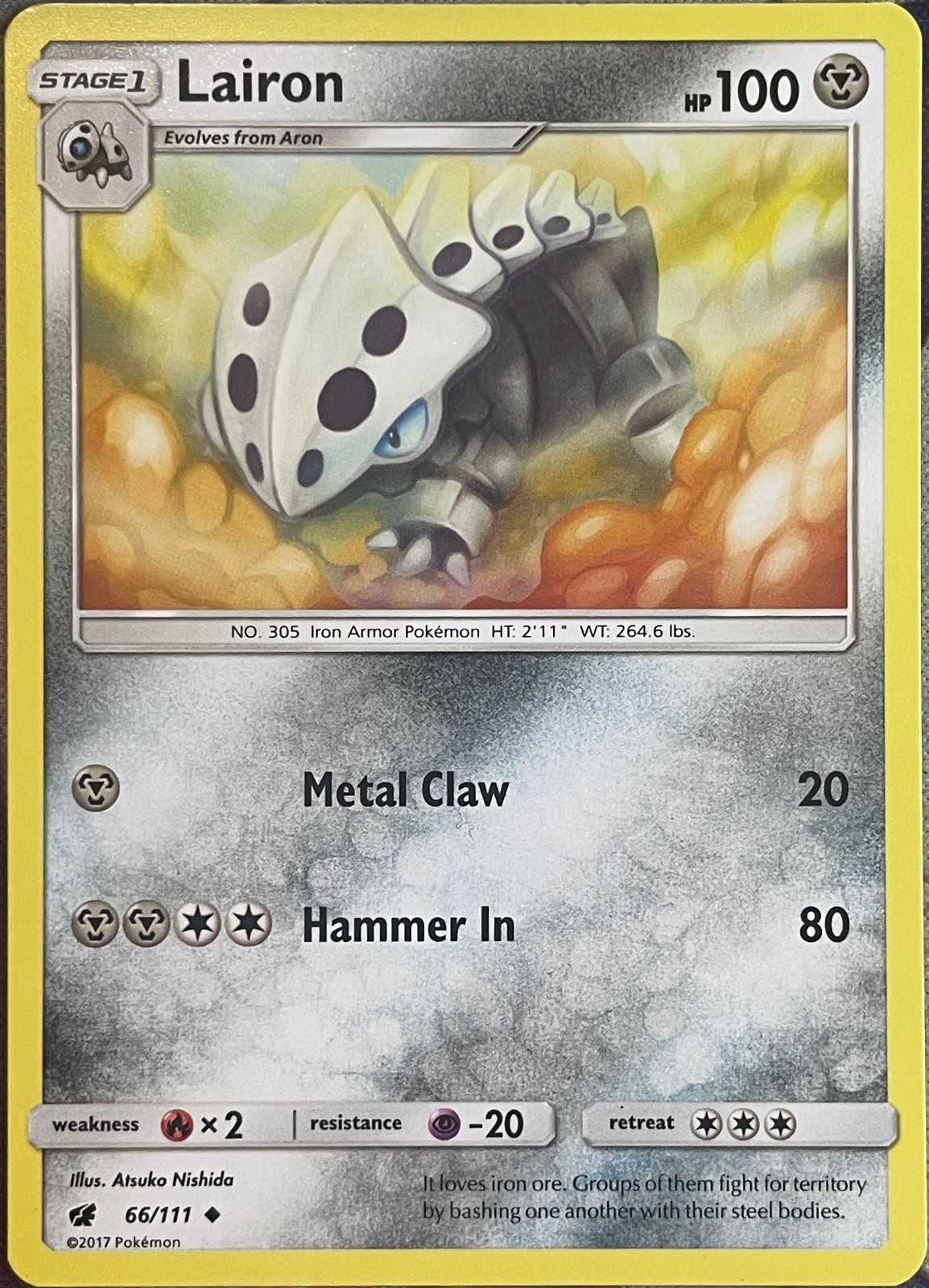 Lairon - 66/111 - Crimson Invasion Pokemon 2017