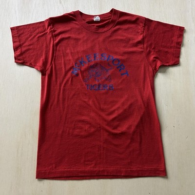 Vintage 90s McKeesport Tigers Shirt Mens Small White Oak Class Of 91 Tee T-Shirt