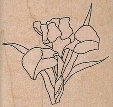 Flower Bunch/Sm 2 3/4 x 2 1/2" Rubber Stamp, Plants Stamp, Flowers, Trees