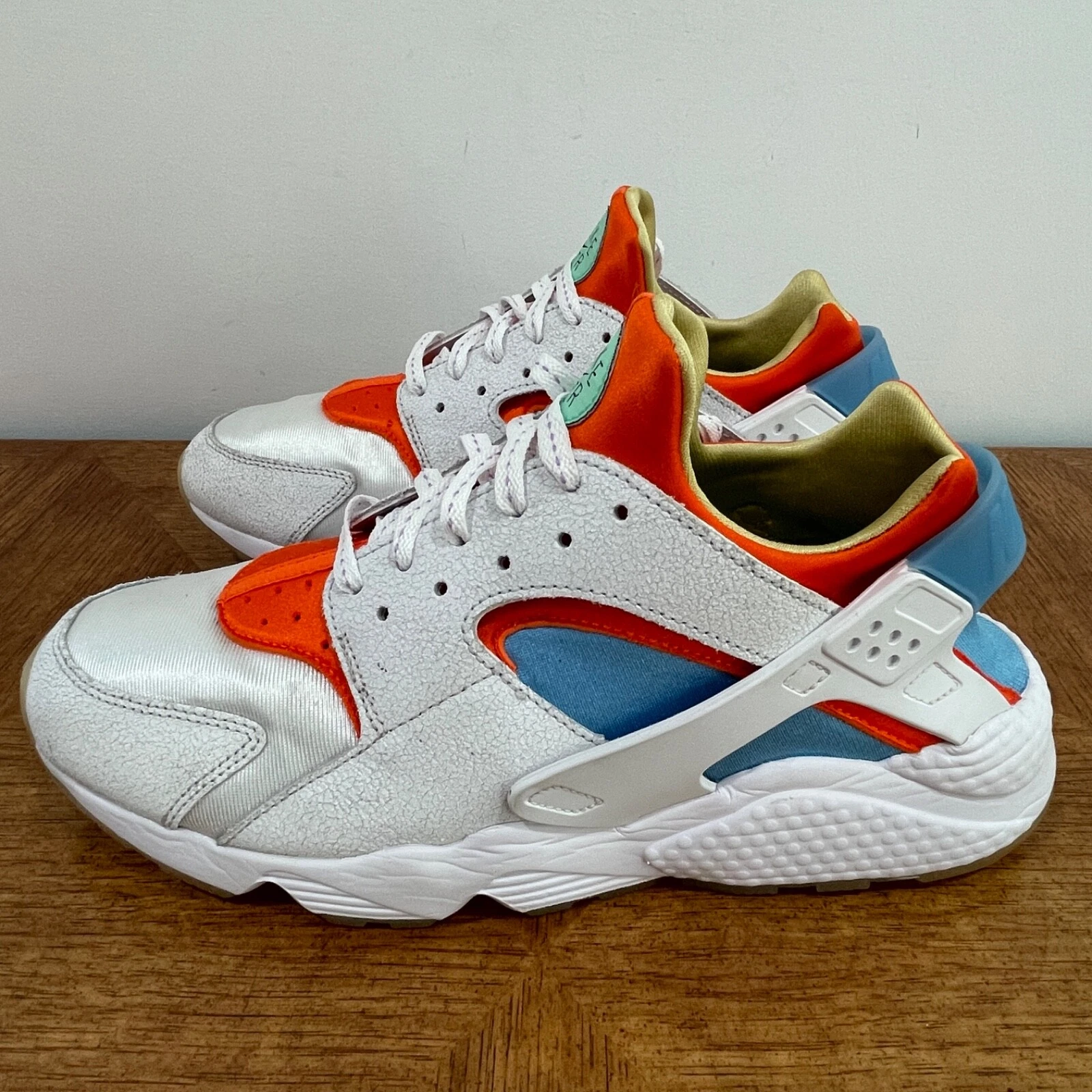 Nike Air Huarache Scarpe Uomo 12 Bianco Sicurezza Arancione Sneakers stringate DX2345 100