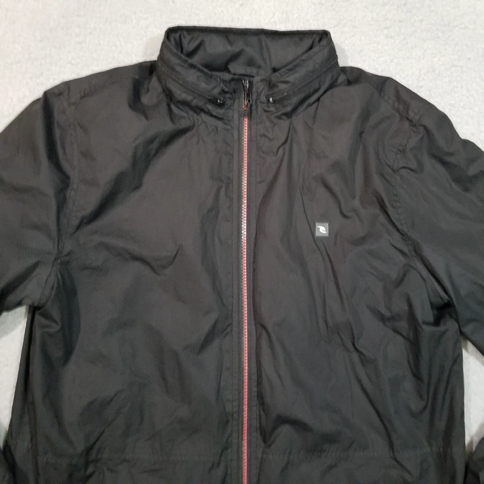 Rip Curl Mick Fanning Jacket Mens Small Black Zip Up Hooded Lightweight Lined - Image 2 of 4