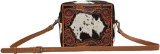 Myra Bag Western Leather Purse For Women - Upcycled Canvas Hand-tooled...