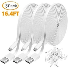 3 Pack 16.4FT Power Extension Cable for Security Cameras