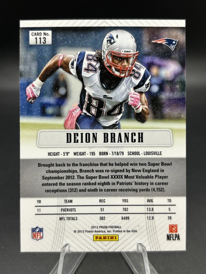 2012 Panini Prizm #113 Deion Branch New England Patriots - Image 2 of 2