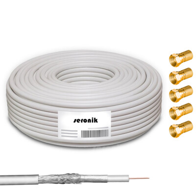 50m Sat Antennenkabel Koaxialkabel DIGITAL Kabel Koaxkabel Coaxial HDTV 4K DVB