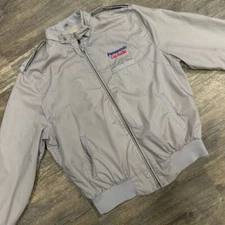 Vintage Panasonic Car Stereo Jacket MVP Corp Men Size Large Gray Bomber (661)