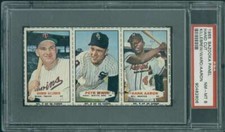 1965 Bazooka Panels #7 / 8 / 9 Harmon Killebrew/Ward/Hank Aaron PSA 8  (2806)