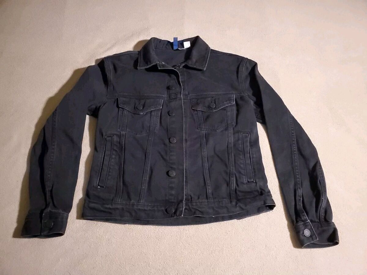 Ladies H&M Divided, Black Denim Jacket, Nirvana, Sz XS Ladies H&M Divided, Black Denim Jacket, Nirvana, Sz XS