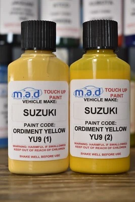 MYLDAN Retoque Moto Pintura 30ML Botella para Suzuki Ordiment Amarillo YU9 (Capa 1&2