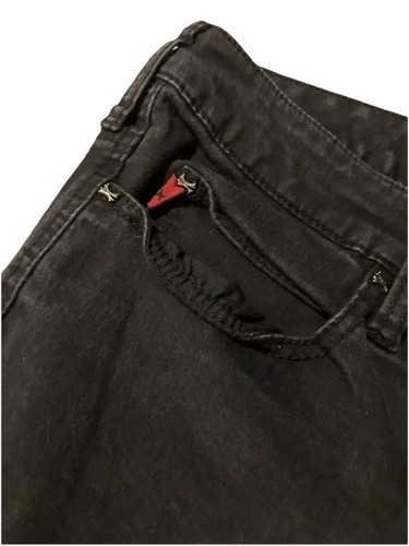 Royal Bones Y2K Hot Topic Black Straight Leg Jeans Distressed W/ Mesh SZ 15 Reg - Picture 6 of 14