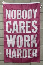 Motivational Flag Free Ship Nobody Cares Work Harder Gym USA 3x5' Sign Banner