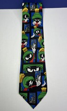 Vintage Looney Tunes USPS Stamp Collection 1997 Mens Necktie Marvin Martian