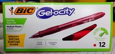 BIC Gelocity Original Red Gel Pens, Medium Point 12 Count Pack of 1 ,