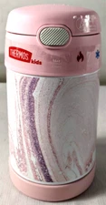 Thermos 16-ounce FUNtainer Food Jar with Spoon in Pink Marble