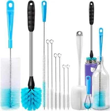 9PCS Bottle Brush Pipe Cleaning Kit Bong Brushes Water Bubbler Hose Tips Cleaner