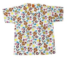 Nickelodeon Nursing Medical Pediatric Scrubs Shirt Top Paw Patrol White L