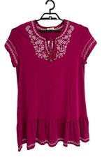 Style & Co. Women's Short Sleeve Dark Pink Short Summer Dress Size XL