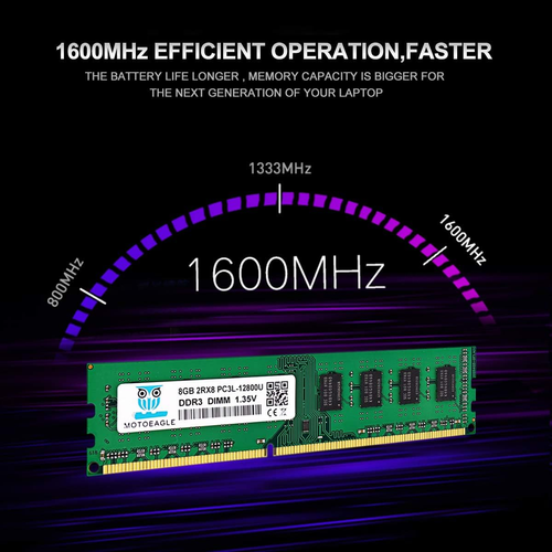 DDR3L-1600 UDIMM 16GB Kit (2X8Gb) 2Rx8 PC3L-12800U 8GB PC3-12800 240 Pin Non ECC - Picture 2 of 12