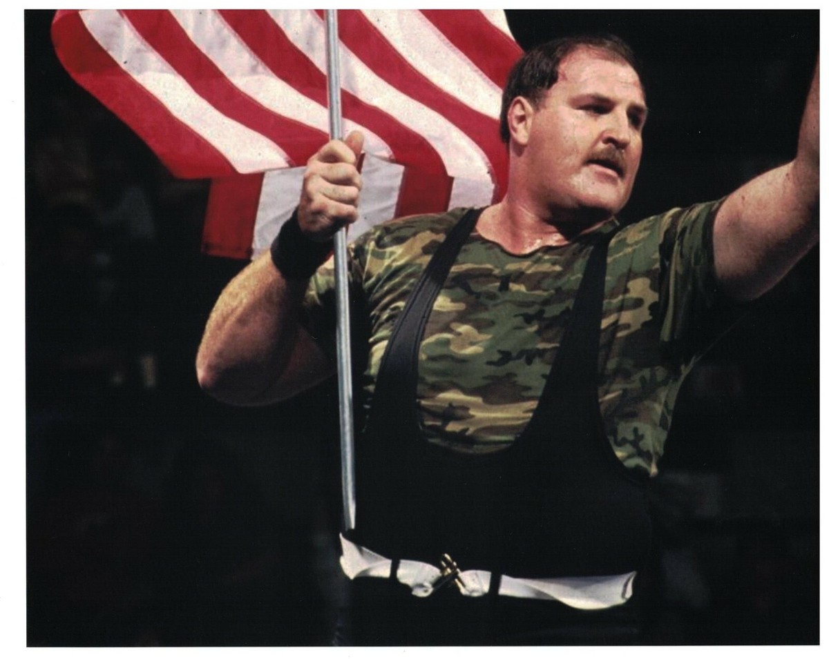 Sgt. Slaughter Unsigned 8x10 Photo American Flag WWF WWE | eBay