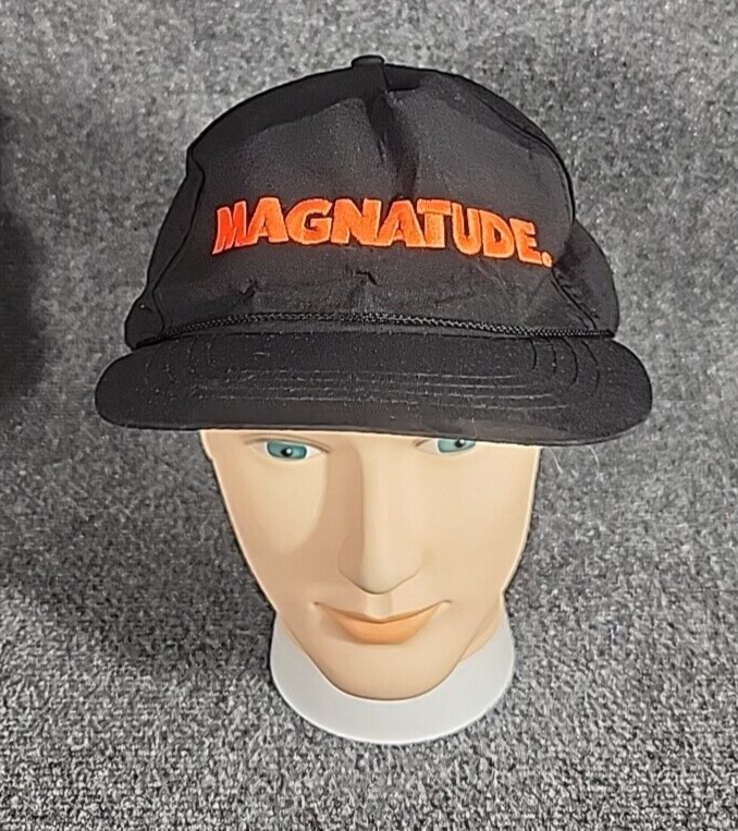 Baseball Cap Magnatude Red Embroidered Black Sport Hat Snap Back Adjustable OSFM-image