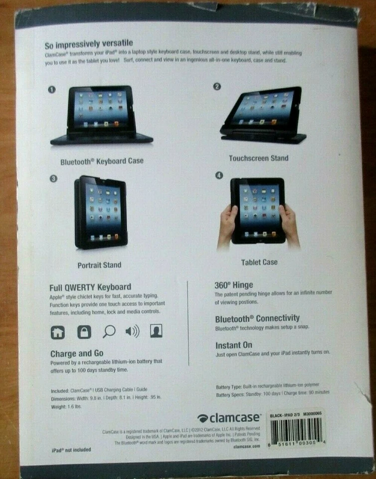 ClamCase for iPad mini 3/4 2 Bluetooth Keyboard Case / Stand - Image 4 of 4