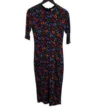 Farm Rio Abstract Circle Print Jersey Sheath Midi Dress Small